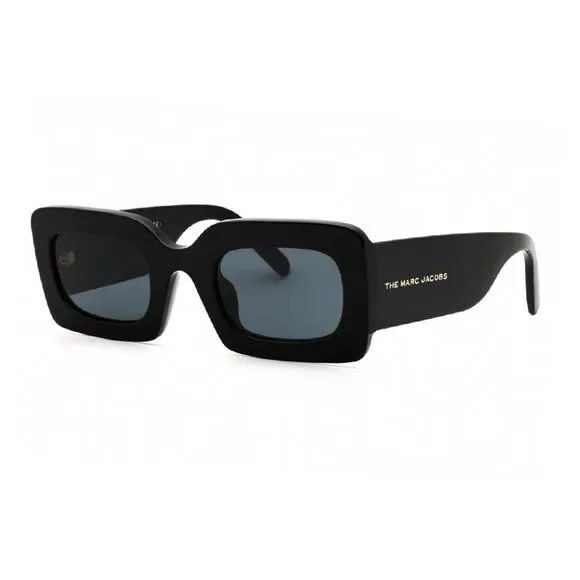 Marc Jacobs Sunglasses Rectangle Full Rim, Black Frame and Grey Lens - Picture 1 of 2